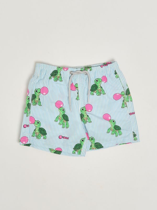 Bañador para niño Jean de tejido técnico Big Babol Turtle Stripes 30 MC2 Saint Barth