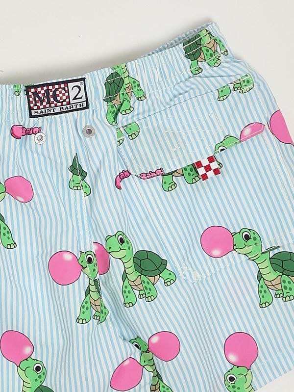 3. Boys' Jean technical fabric swim shorts Big Babol Turtle Stripes 30 MC2 Saint Barth jea0001