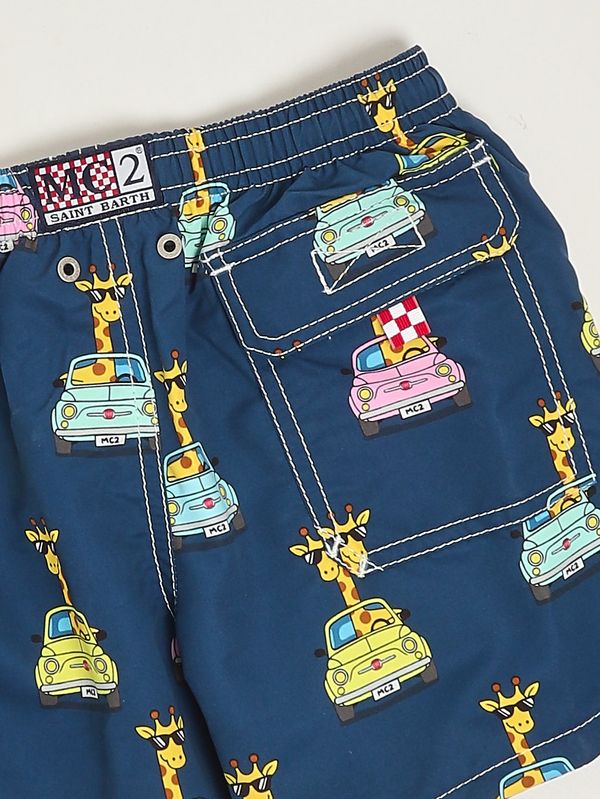 3. Short de bain Jean en tissu technique pour garçon Giraffe Driver 61 MC2 Saint Barth jea0001