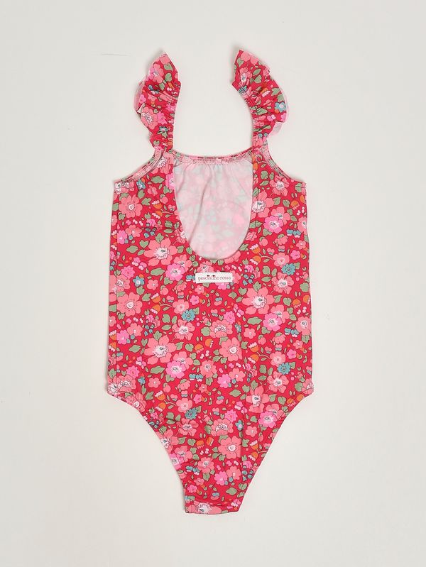 2. Badeanzug für Mädchen aus technischem Stretchmaterial Liberty Fuchsia Pesciolino Rosso inly05
