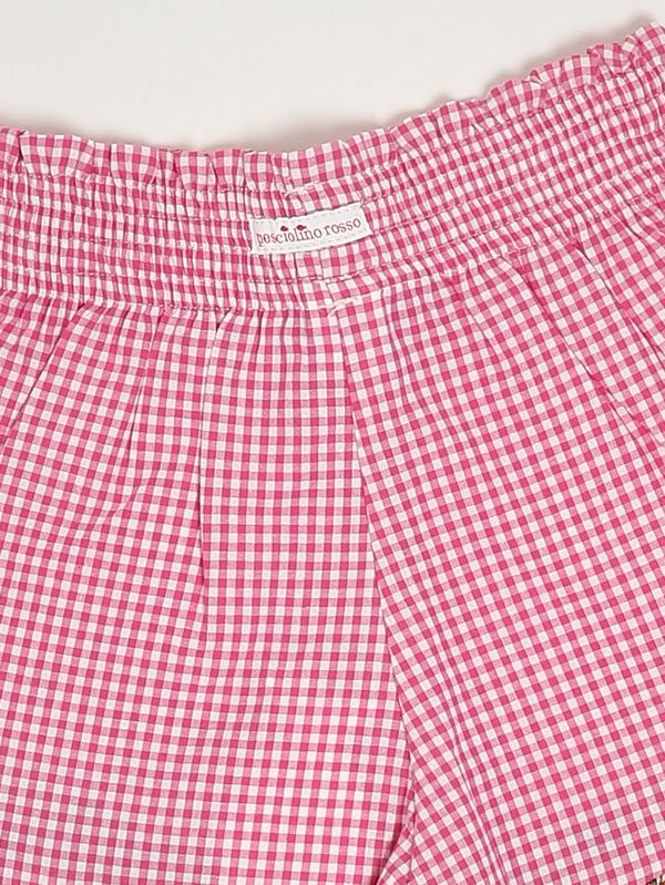 3. Girls' cotton shorts Fuchsia Gingham Pesciolino Rosso sho07