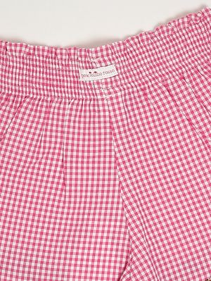 3. Girls' cotton shorts Fuchsia Gingham
