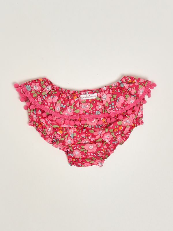 2. Couvre-couche en coton pour bébé fille Liberty Fuchsia Pesciolino Rosso n02-pon pon