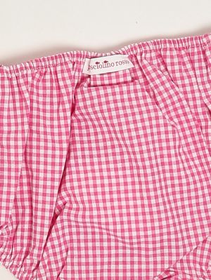 3. Couvre-couche en coton pour bébé fille Vichy fuchsia