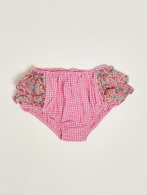 1. Couvre-couche en coton pour bébé fille Vichy fuchsia