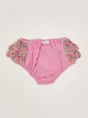 2. Couvre-couche en coton pour bébé fille Vichy fuchsia