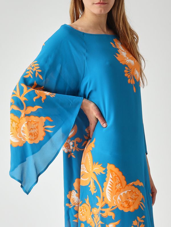 5. Damenkleid aus Viskose Blau-Orange Etro wrpa0025akf74