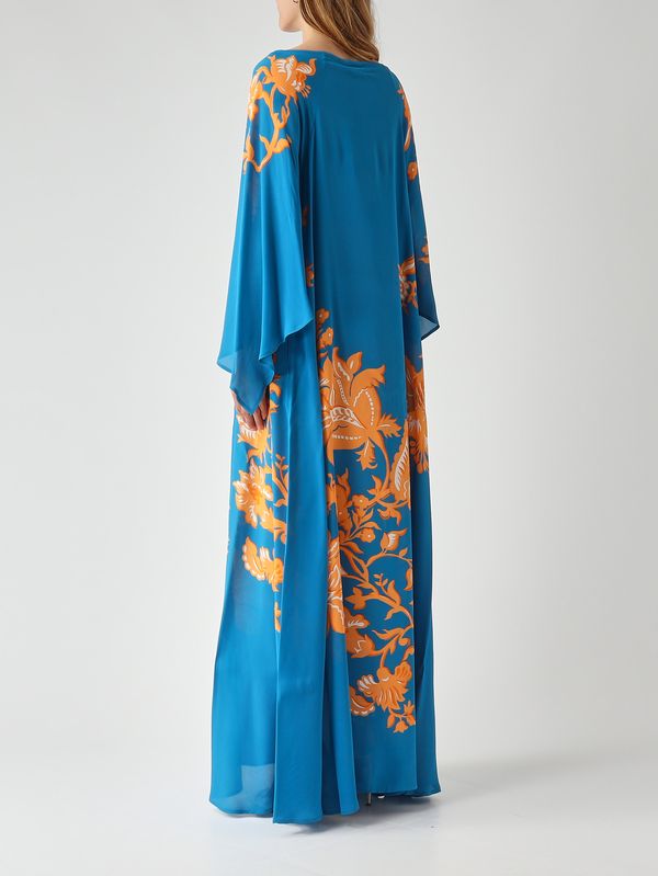4. Damenkleid aus Viskose Blau-Orange Etro wrpa0025akf74
