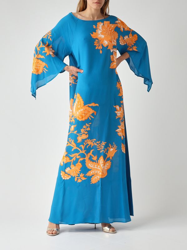 2. Damenkleid aus Viskose Blau-Orange Etro wrpa0025akf74