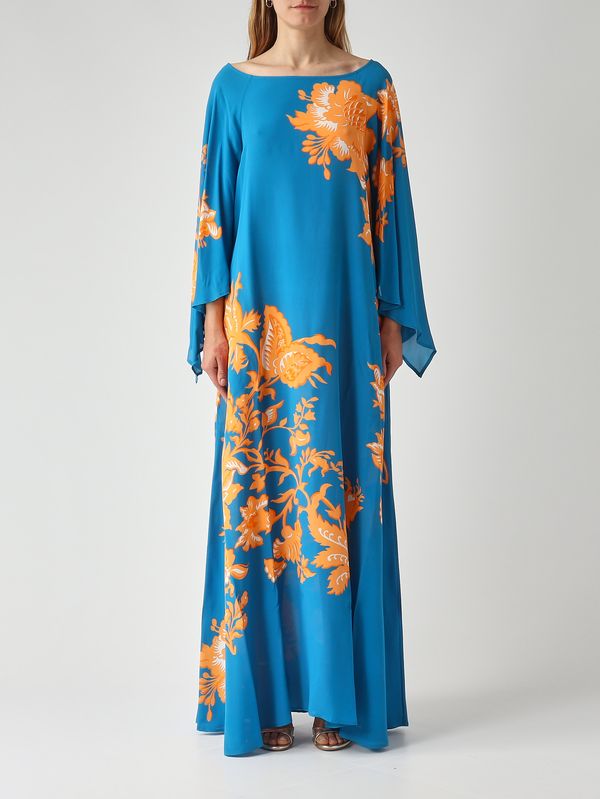 1. Damenkleid aus Viskose Blau-Orange Etro wrpa0025akf74