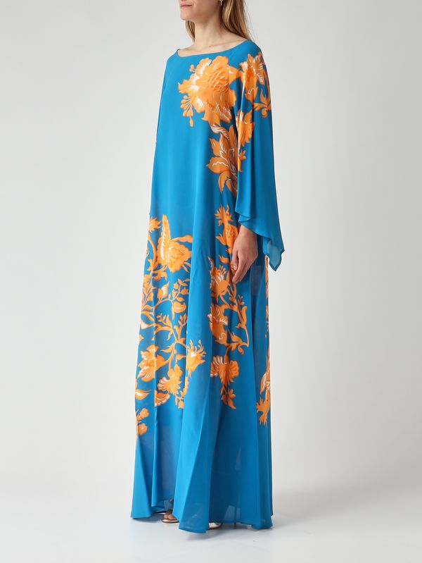 3. Damenkleid aus Viskose Blau-Orange Etro wrpa0025akf74