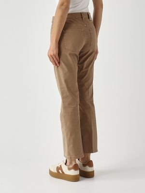4. Damenhose aus Stretch-Baumwolle Nussbaum