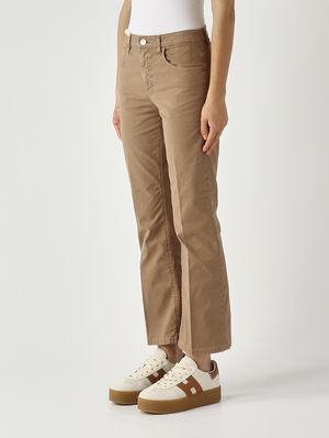 3. Damenhose aus Stretch-Baumwolle Nussbaum