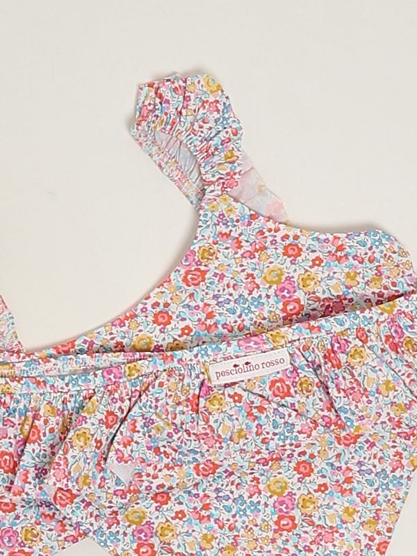3. Bikini bambina in tessuto stretch Liberty Giallo Pesciolino Rosso bkk-10