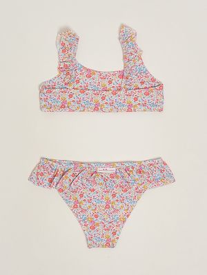 2. Bikini bambina in tessuto stretch Liberty Giallo