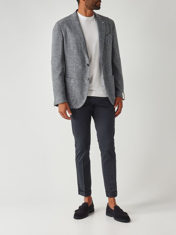 2. Men's wool and linen blend blazer Bluish-blue L.B.M. 1911 288765167