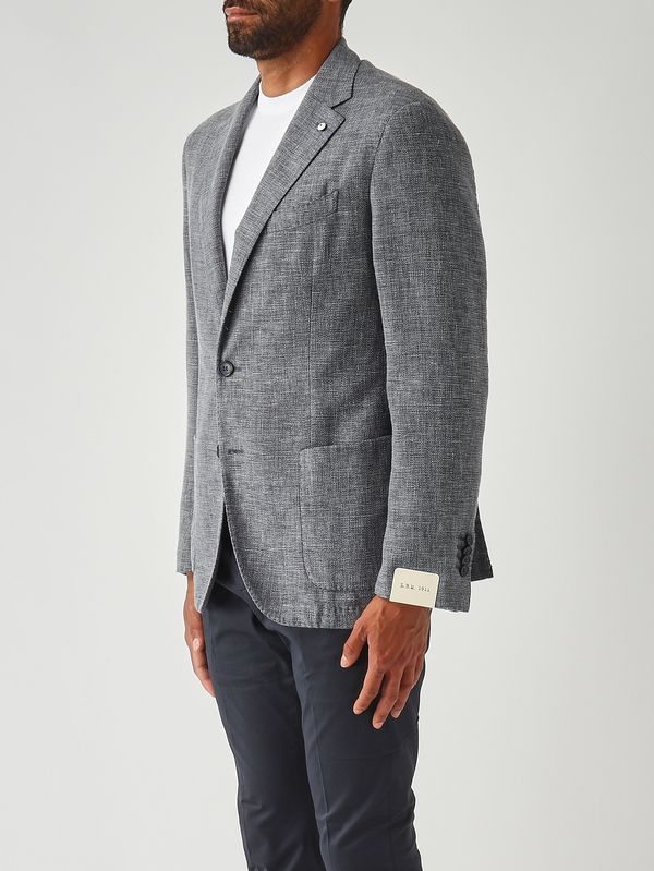 3. Men's wool and linen blend blazer Bluish-blue L.B.M. 1911 288765167