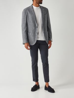 2. Men's wool and linen blend blazer Bluish-blue