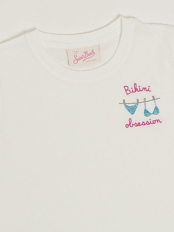 3. Elly girls' cotton T-shirt Bikini Obsession 01n Rhinestone Embellishment MC2 Saint Barth elly001