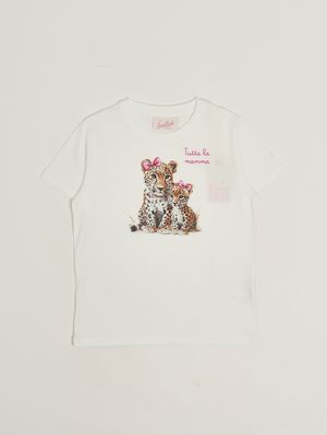 1. Elly girls' cotton T-shirt Leopard 01n Emb
