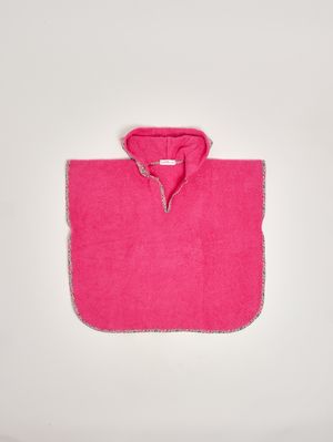 1. Cotton terry poncho for girls Fuchsia