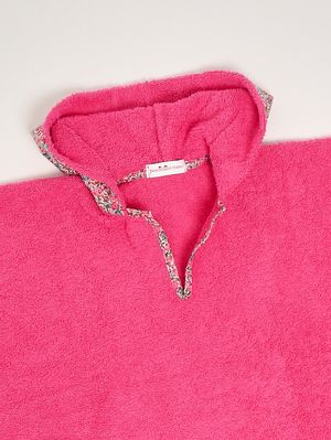 3. Cotton terry poncho for girls Fuchsia