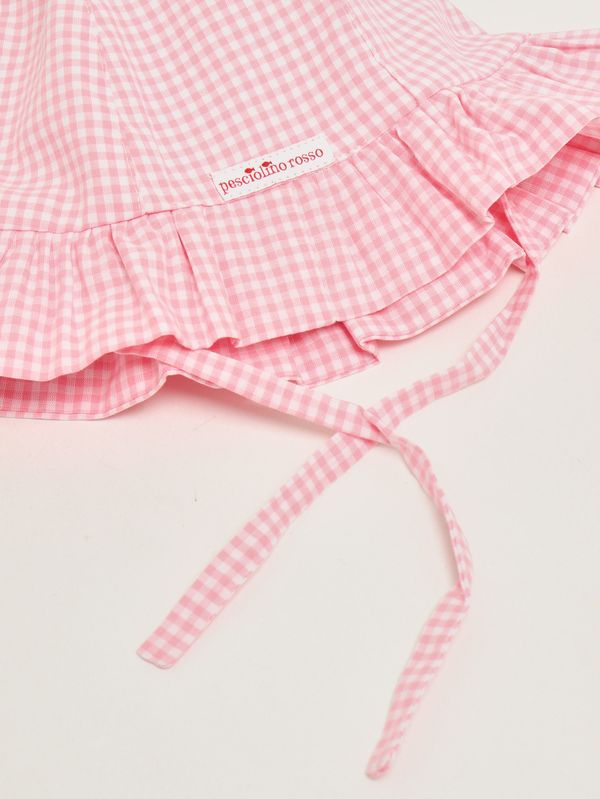 3. Gorro de algodón para recién nacido Vichy rosa Pesciolino Rosso cp-patch