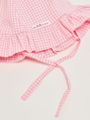 3. Gorro de algodón para recién nacido Vichy rosa