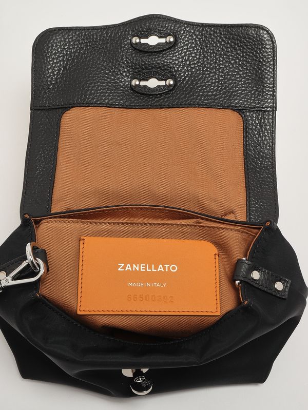 4. Women's Postina Baby Rimboccata Tokyo bag in nylon and leather Belgian Black Zanellato 0680102000000 b