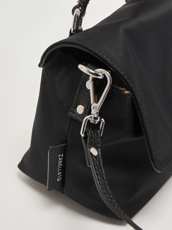 5. Women's Postina Baby Rimboccata Tokyo bag in nylon and leather Belgian Black Zanellato 0680102000000 b
