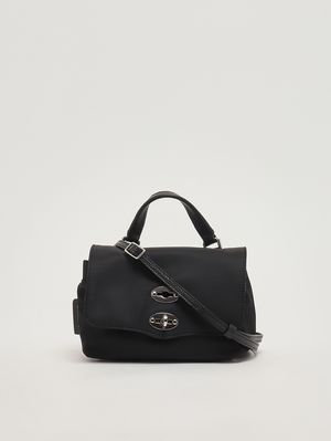 3. Women's Postina Baby Rimboccata Tokyo bag in nylon and leather Belgian Black