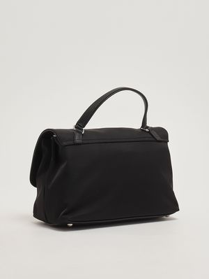 2. Borsa donna Postina S Rimboccata Tokyo S in nylon e pelle Black Belga