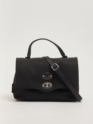 3. Borsa donna Postina S Rimboccata Tokyo S in nylon e pelle Black Belga