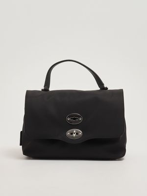 1. Borsa donna Postina S Rimboccata Tokyo S in nylon e pelle Black Belga