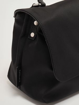 5. Borsa donna Postina S Rimboccata Tokyo S in nylon e pelle Black Belga