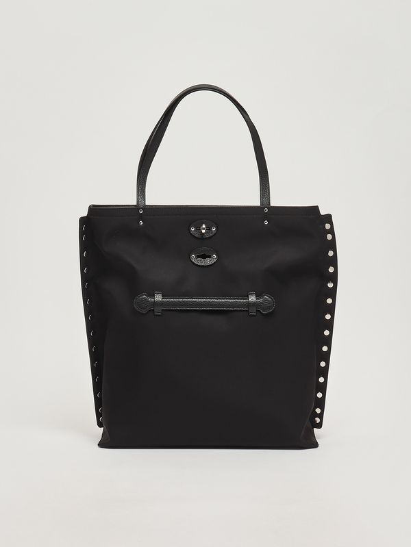 1. Borsa donna A' Spasso Rimboccata Tokyo in nylon e pelle Black Belga Zanellato 0698002000000 m