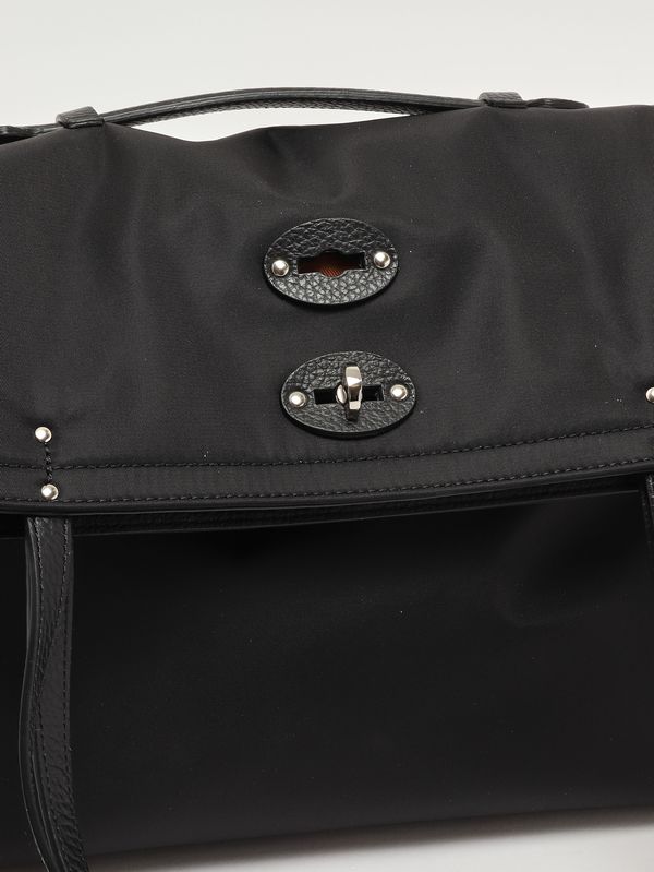 6. Borsa donna A' Spasso Rimboccata Tokyo in nylon e pelle Black Belga Zanellato 0698002000000 m