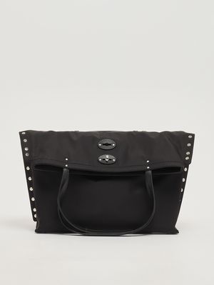 3. Borsa donna A' Spasso Rimboccata Tokyo in nylon e pelle Black Belga