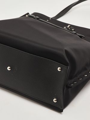 5. Borsa donna A' Spasso Rimboccata Tokyo in nylon e pelle Black Belga