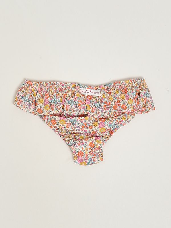 2. Costume bambina in cotone Liberty Giallo Pesciolino Rosso f3