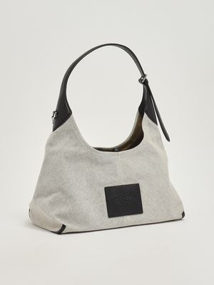 3. Women's The Belted Sack Bag in cotton Ivory-Black