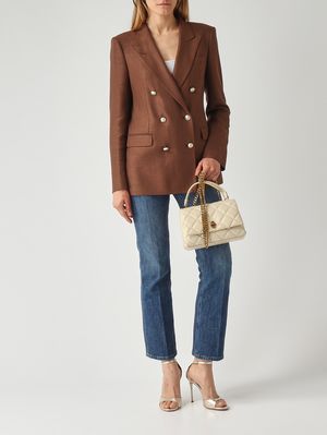 2. Bolso de mujer The Quilted Slim Dual de piel Blanco Nube