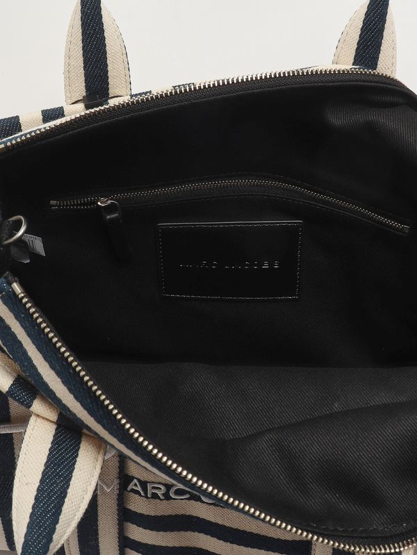 5. Damentasche The Tote Bag Medium aus Baumwollmischgewebe Creme-Blau Marine Marc Jacobs 2s6htt021h02