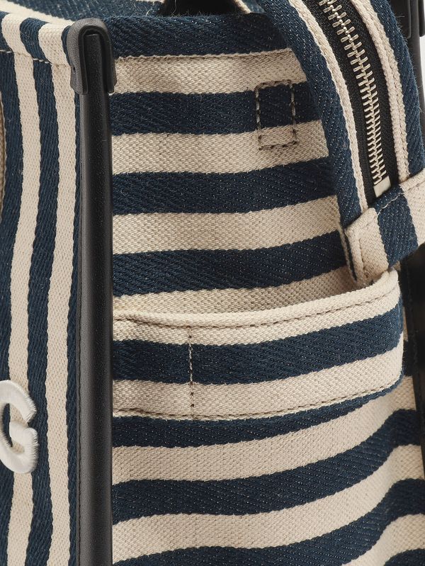 6. Damentasche The Tote Bag Medium aus Baumwollmischgewebe Creme-Blau Marine Marc Jacobs 2s6htt021h02