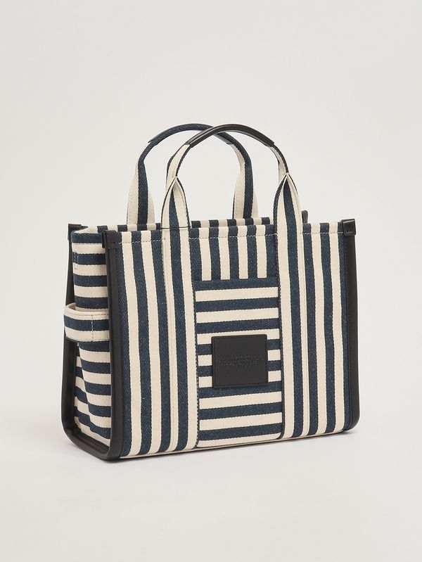 3. Damentasche The Tote Bag Medium aus Baumwollmischgewebe Creme-Blau Marine Marc Jacobs 2s6htt021h02