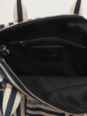 5. Damentasche The Tote Bag Medium aus Baumwollmischgewebe Creme-Blau Marine