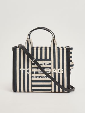 4. Damentasche The Tote Bag Medium aus Baumwollmischgewebe Creme-Blau Marine