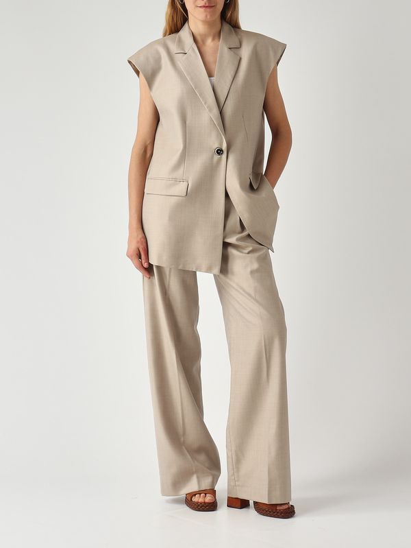 2. Damenhose Regine aus einer Woll-Seiden-Mischung Sand Nine in the morning rgn04