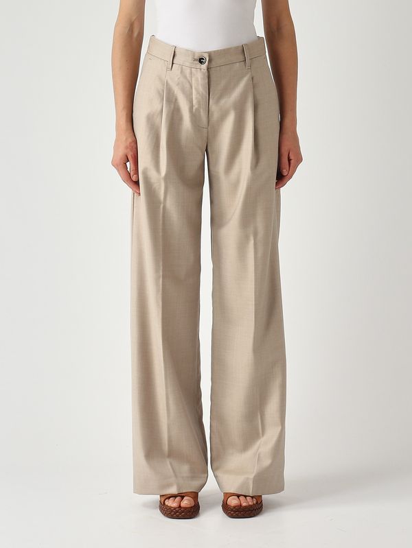 Pantalon femme Regine en mélange de laine et de soie Sable Nine in the morning