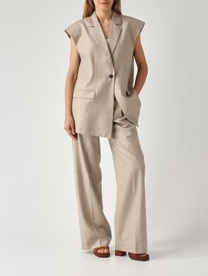 2. Damenhose Regine aus einer Woll-Seiden-Mischung Sand